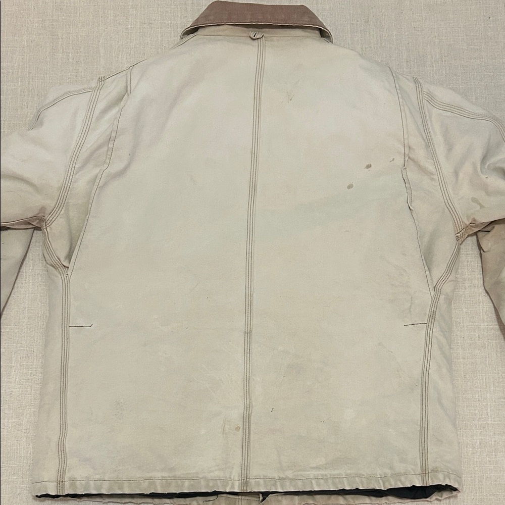 Vintage Carhartt Jacket XL Tan Thrashed Distressed Quilted Chore Barn - Picture 9 of 16